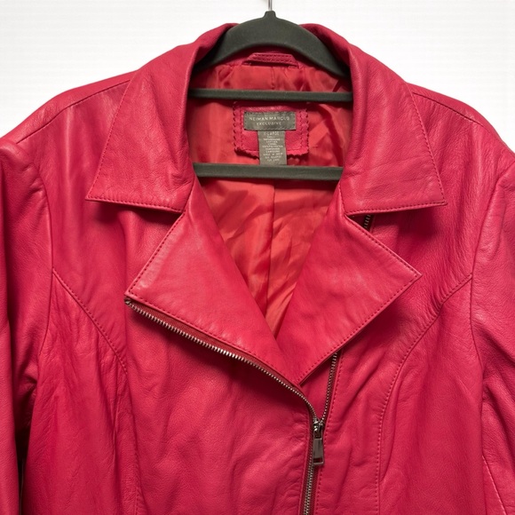 Neiman Marcus Barbie Pink Leather Biker Jacket - Picture 3 of 9